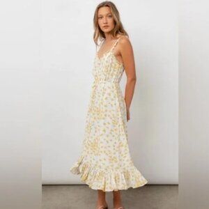 Rails Yellow Floral Midi Dress S Adalyn